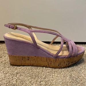 PRADA - Lavender cork wedge sandals